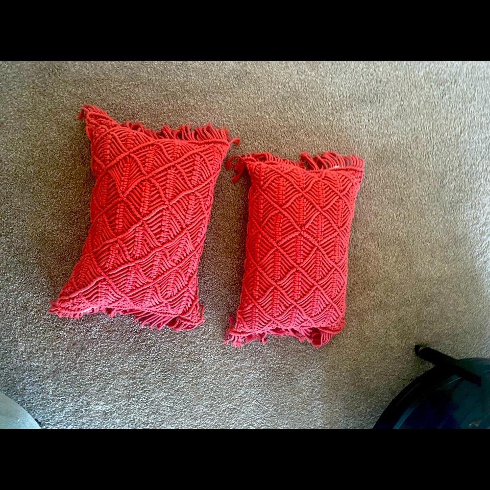 Scarlet boho throw pillows